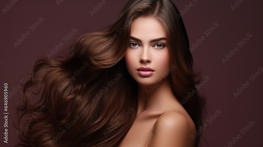 Fototapeta premium portrait of a woman with long hair