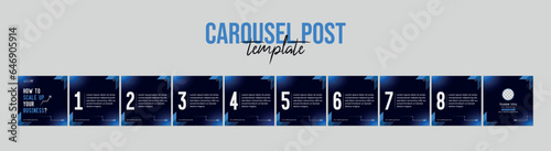 Set of Linkedin Carousel Post, editable social media Instagram carousel post, modern and creative business carousel post template, eps 10.