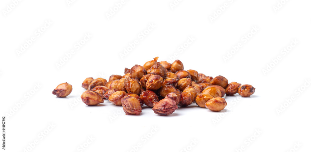 Obraz premium Cherry Stones Isolated, Cherry Core Pile Closeup, Sweet Fruit Kernels, Cherries Pits