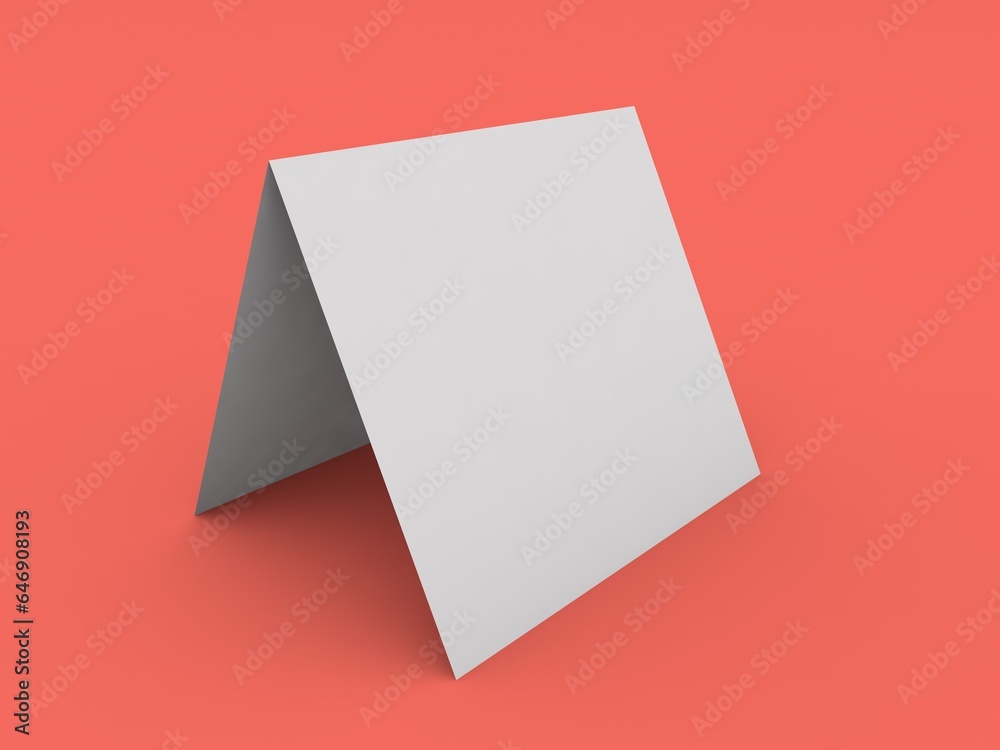 Blank advertising stand mockup on red background. 3d render illustration. Blank advertising stand mockup on red background. 3d render illustration.
