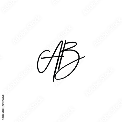 AB initials Handwriting signature logo. AB Hand drawn Calligraphy lettering Vector. AB letter real estate, beauty, photography letter logo design.