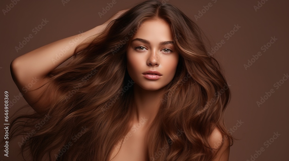 Portrait of beauty and fashion. A happy young lady. Lovely model with curly hairstyle Portrait of beauty and fashion. A happy young lady. Lovely model with curly hairstyle