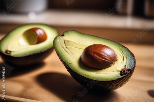 avocado cut into half photo