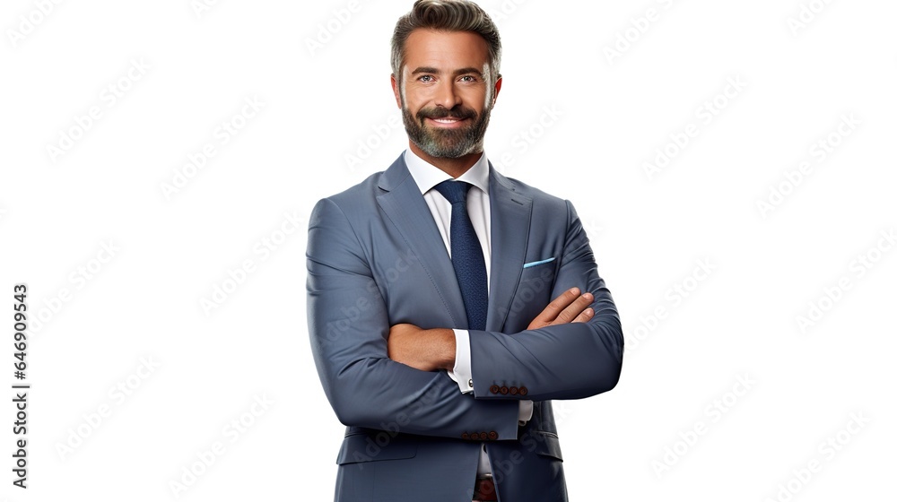Professional businessman in a suit and tie on gray background Professional businessman in a suit and tie on gray background