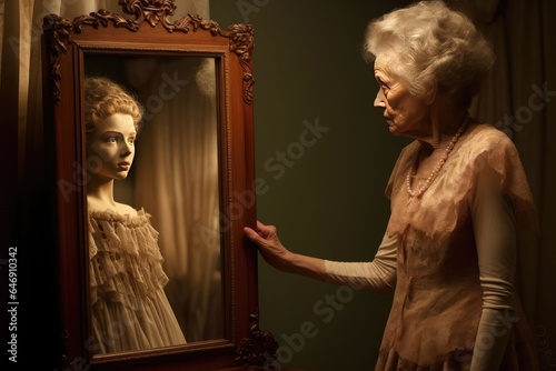 The Mirror of Memories: Embracing Aging. Generated with AI