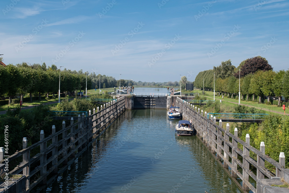The Wilhelminasluis is a lock in the river Afgedamde Maas near the Dutch village of Andel in the province of North Brabant. The lock was built around the year 1896