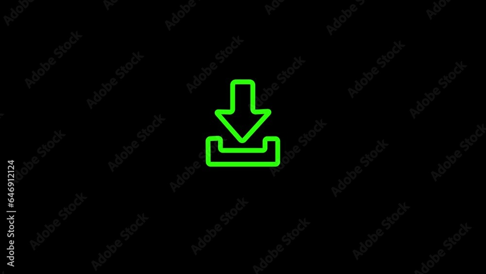 Downloading icon, loading and processing animation ,on the black background . Downloading icon, loading and processing animation ,on the black background .