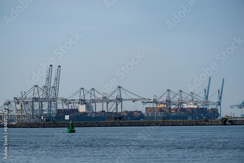 ROTTERDAM, NETHERLANDS - Maasvlakte, Rotterdam, the Netherlands - Port Rotterdam Maasflakte shipping harbour industrial port