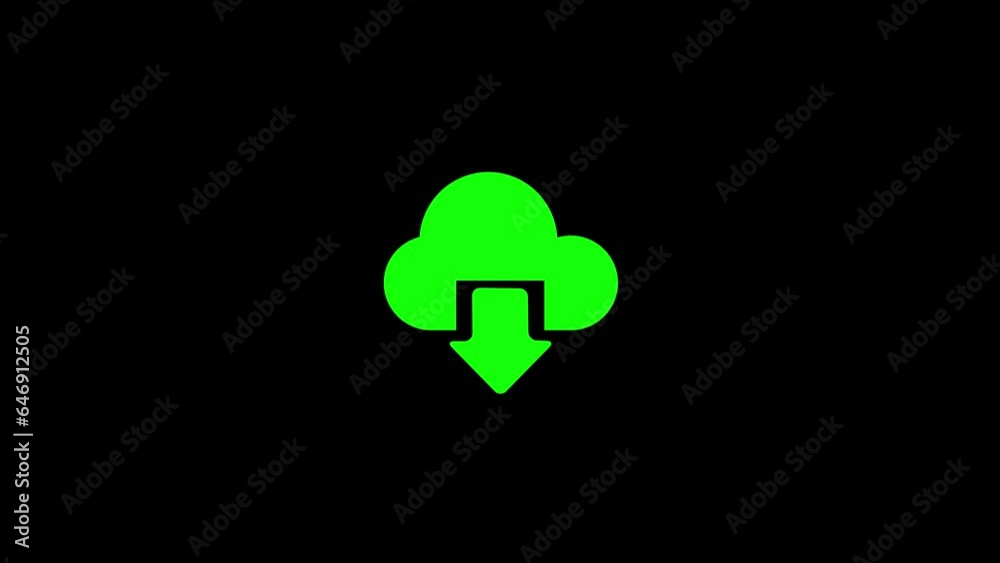 Downloading cloud icon concept on laptop display animation background. Downloading cloud icon concept on laptop display animation background.