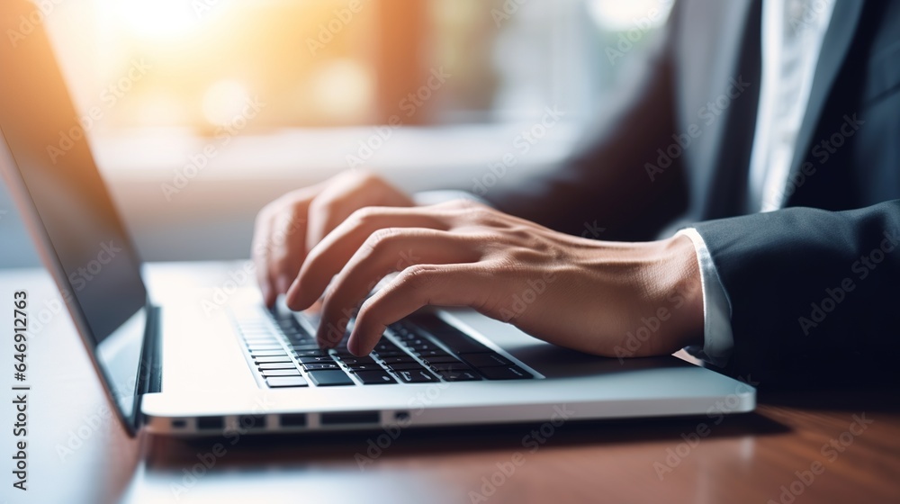 close up of a professional typing on laptop close up of a professional typing on laptop