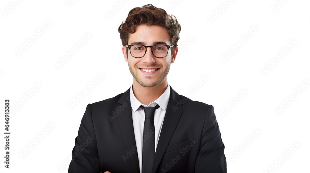 Close-up of a businessman, well-dressed man smiling. dude posing for social advertisement on a white background with a smile Close-up of a businessman, well-dressed man smiling. dude posing for social advertisement on a white background with a smile