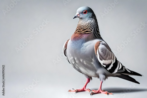 Full body of homing pigeon bird isolated white background © zooriii arts