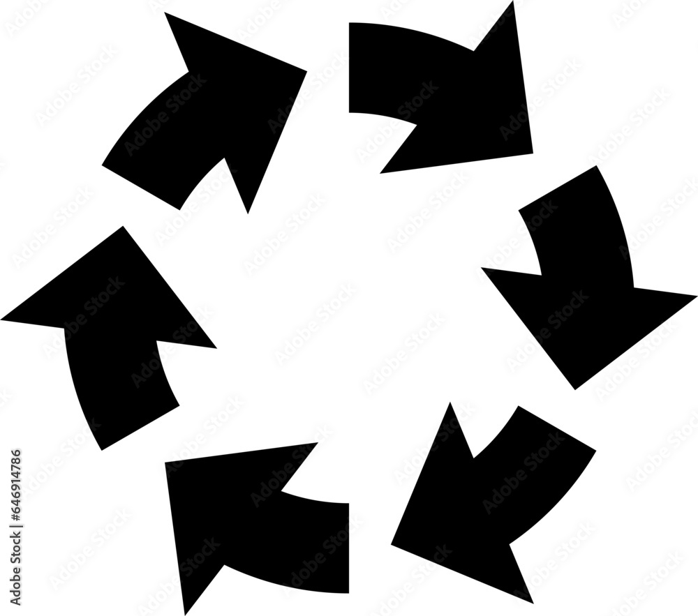 Cycle diagram icon made of 6 arrows Cycle diagram icon made of 6 arrows