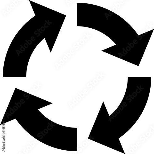 Cycle diagram icon made of 4 arrows