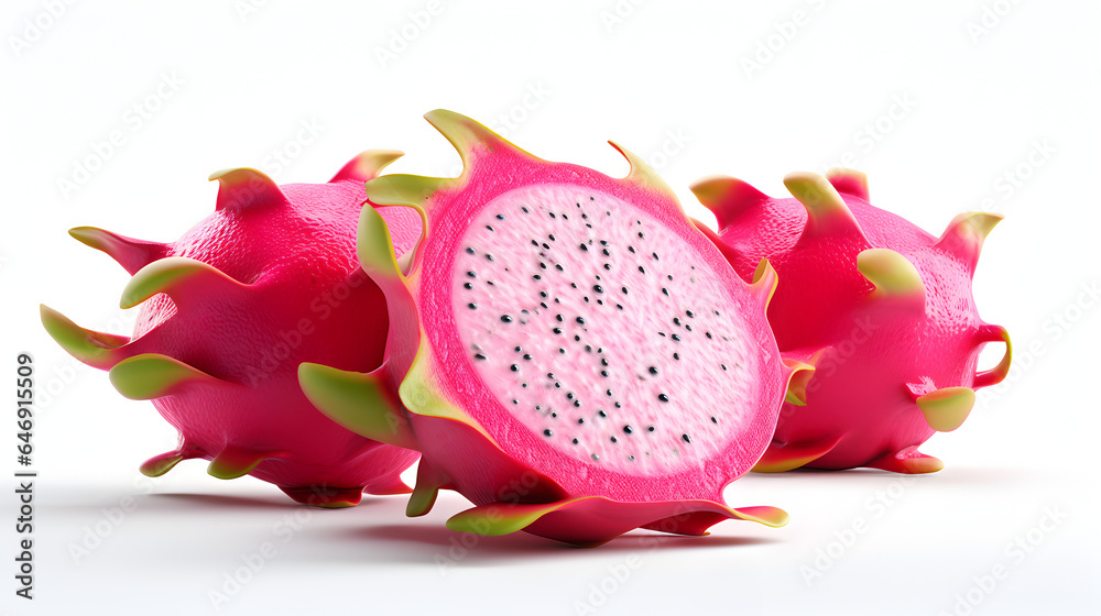 Obraz premium dragon fruit isolated on white