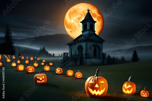 halloween background with pumpkins