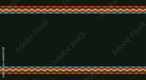 Hispanic heritage month. Abstract pattern ornament background design, colorful style with text, geometry