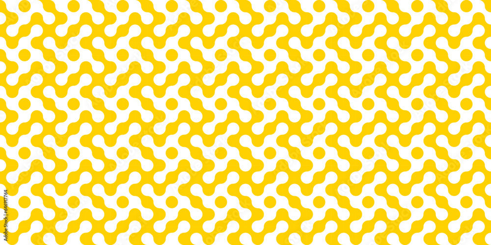 Seamless pattern with dots and wrapping tile texture with Yellow circle shape. Vintage decoration art illustration texture seamless pattern wallpaper for website and presentation, business background - obrazy, fototapety, plakaty 