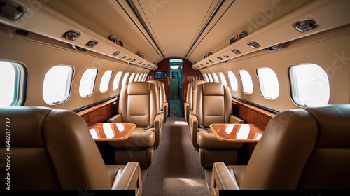 Luxury interior in the modern business jet