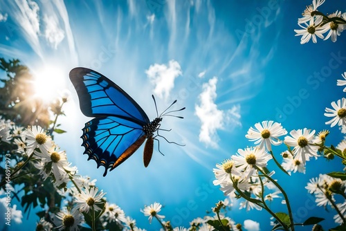 Butterfly Blue Sky Sun Nature © zooriii arts