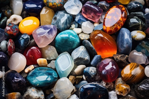 a lot of colorful decorative stones.