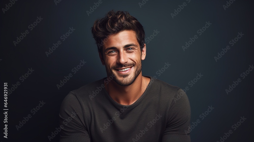 Obraz premium portrait of a smiling man on studio background