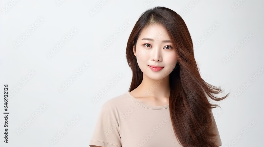 beautiful young asian woman or employee with standing on white background beautiful young asian woman or employee with standing on white background