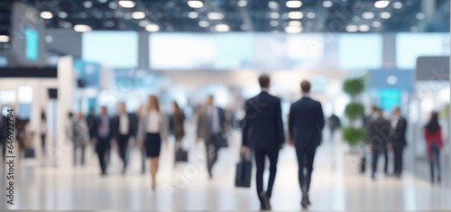 Blurred Business People Walking at a Trade Fair