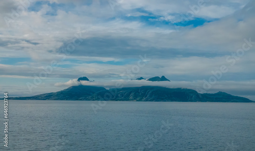 Beautiful views ofnthe Vestfjorden from the ferry Bod  -Moskenes  Nordland  Norway