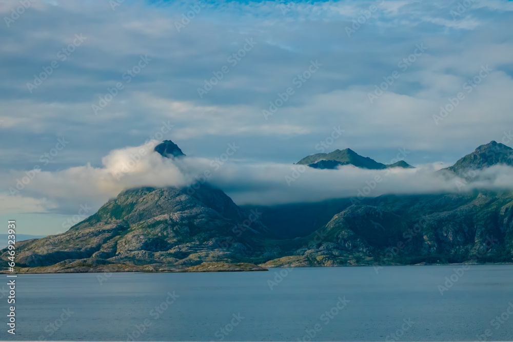 Beautiful views ofnthe Vestfjorden from the ferry Bodø-Moskenes, Nordland, Norway