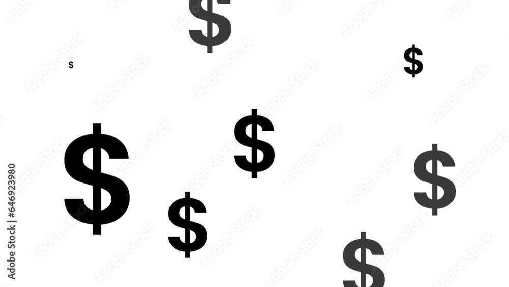 US Dollar sign seamless loop with alpha channel pop up animation. k1_1046 US Dollar sign seamless loop with alpha channel pop up animation. k1_1046