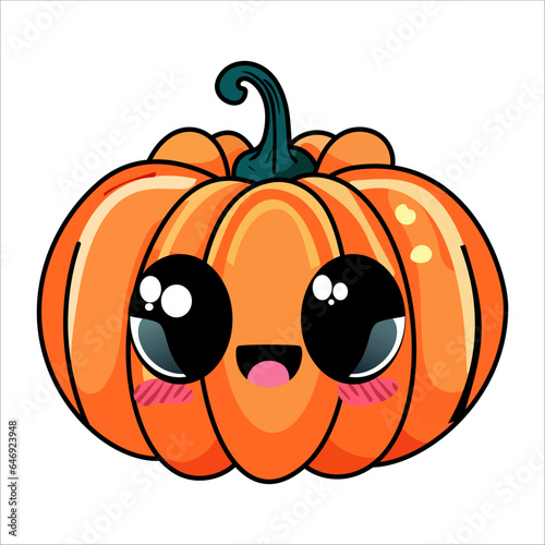 pumpkin kawaii cute halloween vector illustration