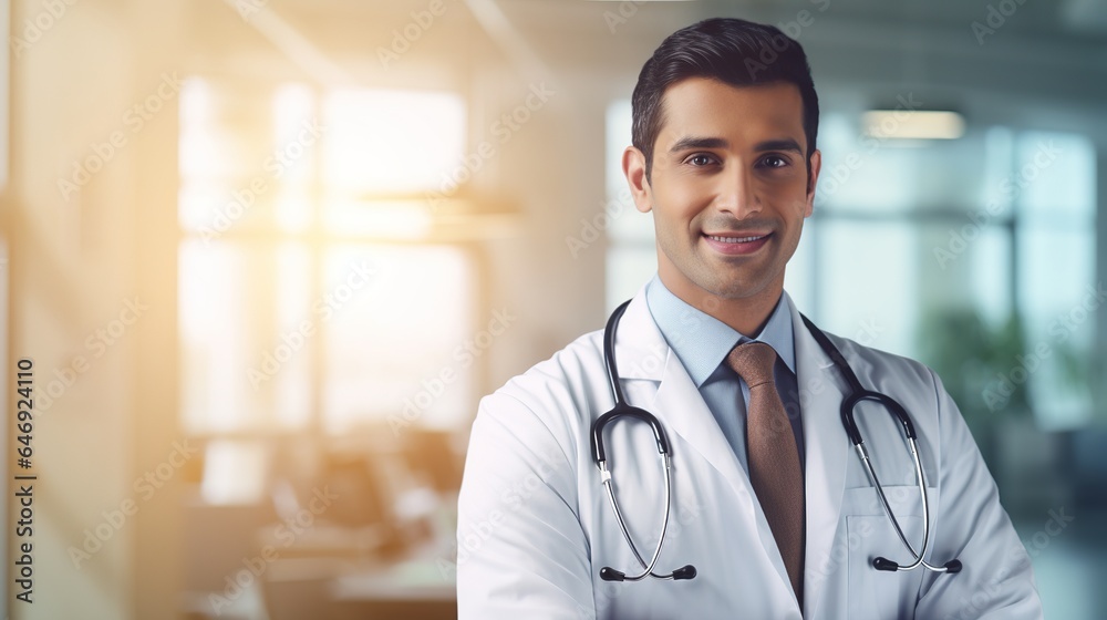 healthcare and medicine, doctor posing and smiling towards camera. generative ai healthcare and medicine, doctor posing and smiling towards camera. generative ai