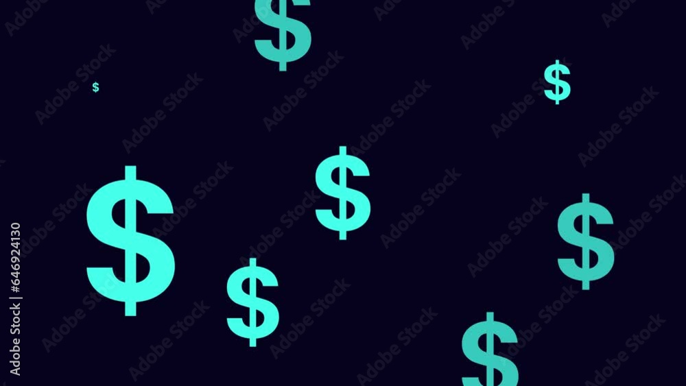 US Dollar sign seamless loop with alpha channel pop up animation. k1_1048 US Dollar sign seamless loop with alpha channel pop up animation. k1_1048