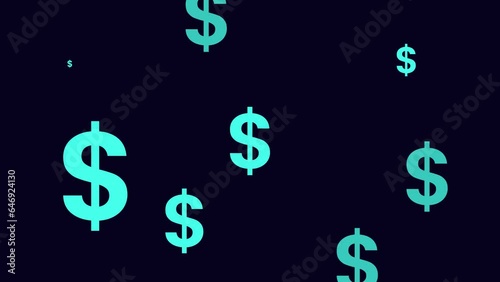 US Dollar sign seamless loop with alpha channel pop up animation. k1_1048 photo
