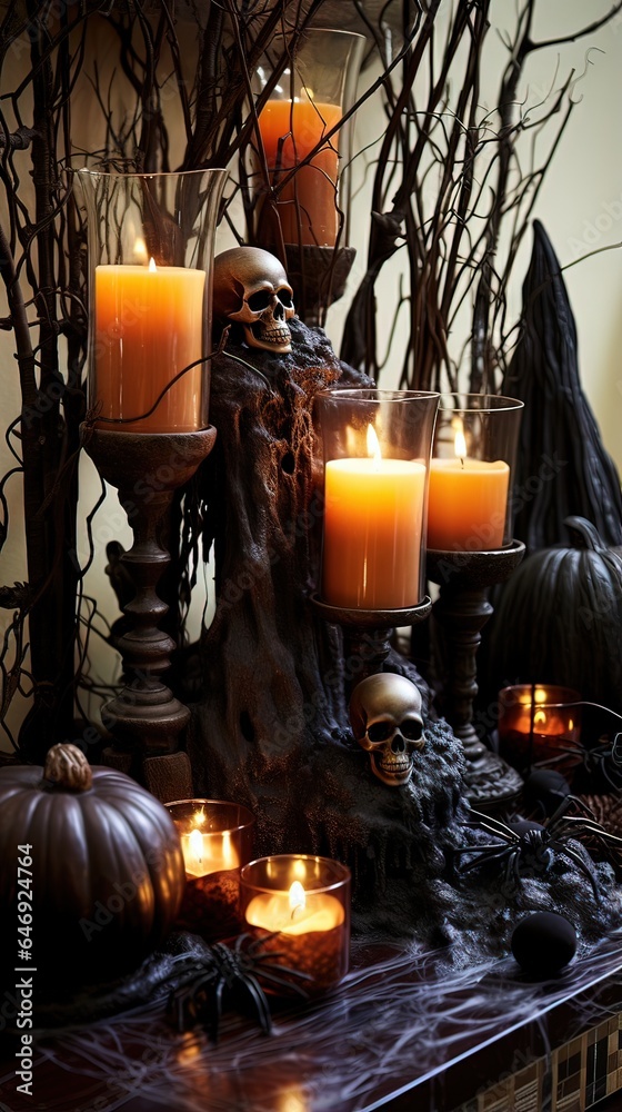 Halloween pumpkin on a grave. AI generated art illustration. Halloween pumpkin on a grave. AI generated art illustration.