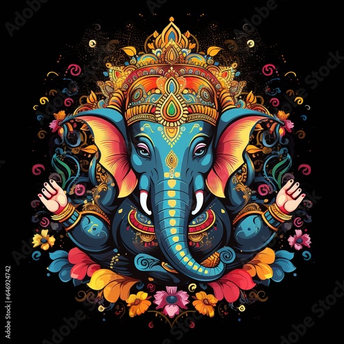 illustration of Lord Ganpati for Ganesh Chaturthi festival of India, Ganesh chaturthi for greeting,card, poster background.