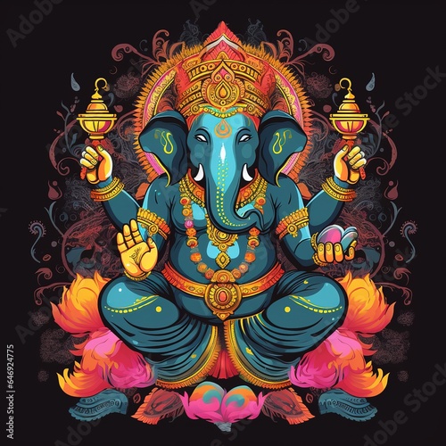 illustration of Lord Ganpati for Ganesh Chaturthi festival of India, Ganesh chaturthi for greeting,card, poster background.