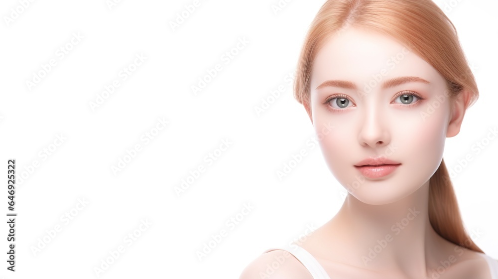 Cosmetology, beauty and spa, Asian women portrait, Asian woman gathered in ponytail with natural cosmetics on face, luscious lips and clean fresh skin. generative ai Cosmetology, beauty and spa, Asian women portrait, Asian woman gathered in ponytail with natural cosmetics on face, luscious lips and clean fresh skin. generative ai