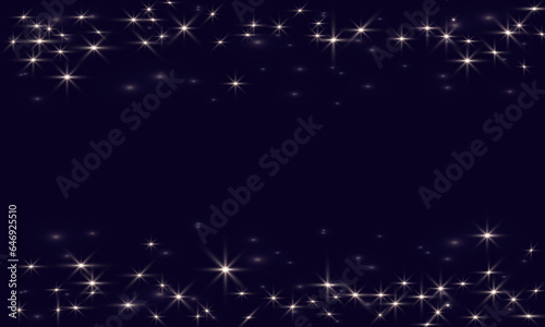 Wallpaper Mural Vector Gold glitter border with sparkles. Deep Blue Background with magic dust glows. Light effect. Torontodigital.ca