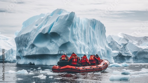 group of scientists on a research expedition in Antarctica. Target Audience: Scientific journals, educational materials, travel magazines, and environmental organizations. photo
