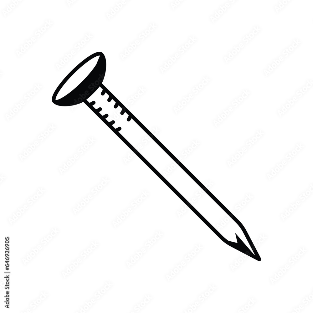 Metal wire nail icon vector on trendy design Metal wire nail icon vector on trendy design