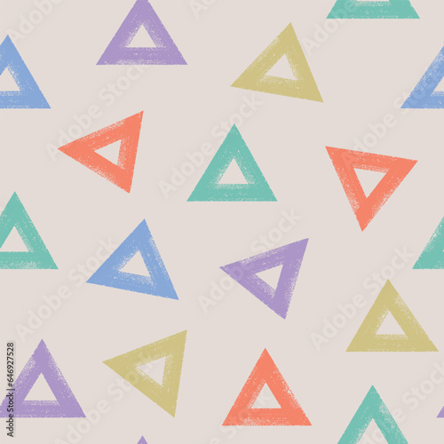 Bold brush drawn textured triangles pattern. Cute seamless abstract geometric background. Trendy modern contemporary childish design Free Download Bold brush drawn textured triangles pattern. Cute seamless abstract geometric background. Trendy modern contemporary childish design - GFXLoad