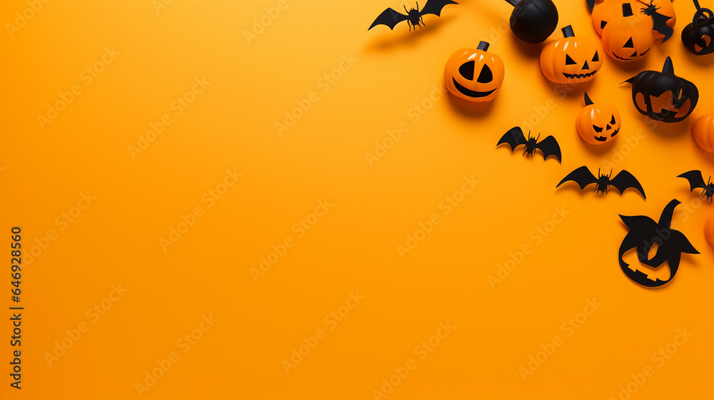 Halloween background copy space with halloween item Halloween background copy space with halloween item