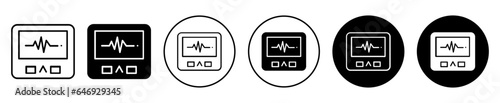 Heart Rate Monitor icon. ECG or EKG heart pulse beat monitoring device use in hospital symbol. Medical cardiogram machine vector.  
