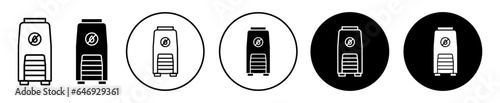 dehumidifier icon. Excess moisture remover household equipment symbol. Anti air humidity dryer machine vector. 