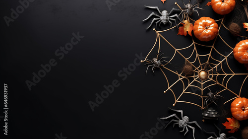 Halloween background copy space with halloween item