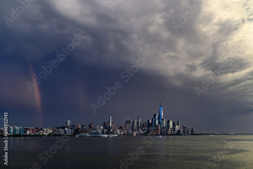 September 11th New York City Skyline with Double Rainbow