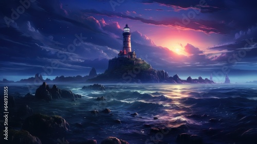 lighthouse in the ocean