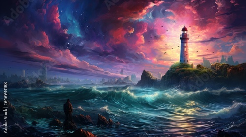 lighthouse in the ocean